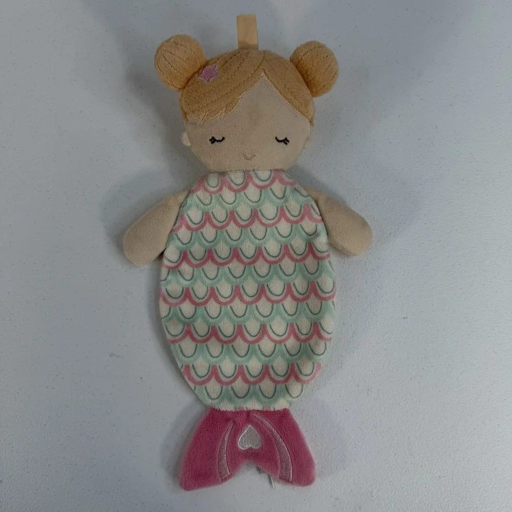 Douglas Baby‎ Mermaid Lovey Doll Pink Green Waves Crib Toy Teether Soother Plush